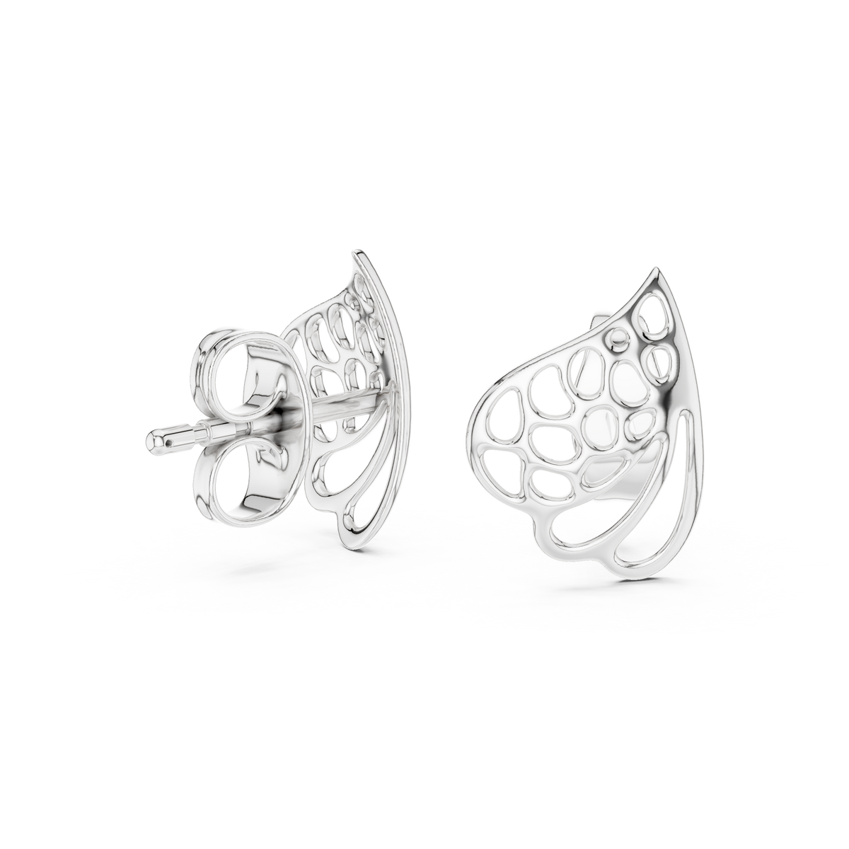 Elegant Paisley Leaf Openwork Studs