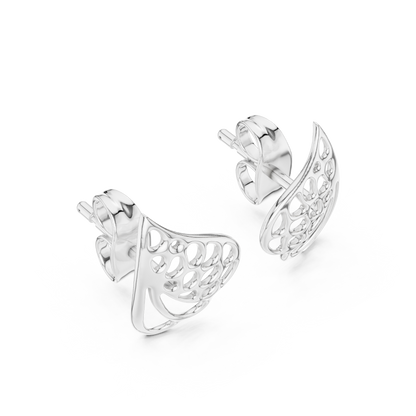 Elegant Paisley Leaf Openwork Studs