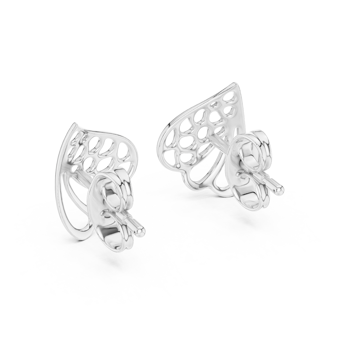 Elegant Paisley Leaf Openwork Studs
