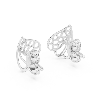 Elegant Paisley Leaf Openwork Studs