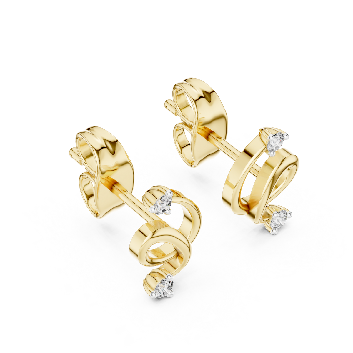 Elegant Interwoven Ribbon Diamond Studs