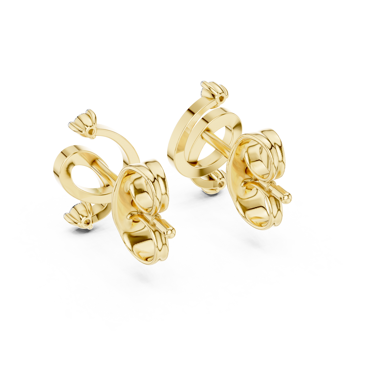 Elegant Interwoven Ribbon Diamond Studs