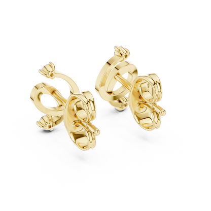 Elegant Interwoven Ribbon Diamond Studs