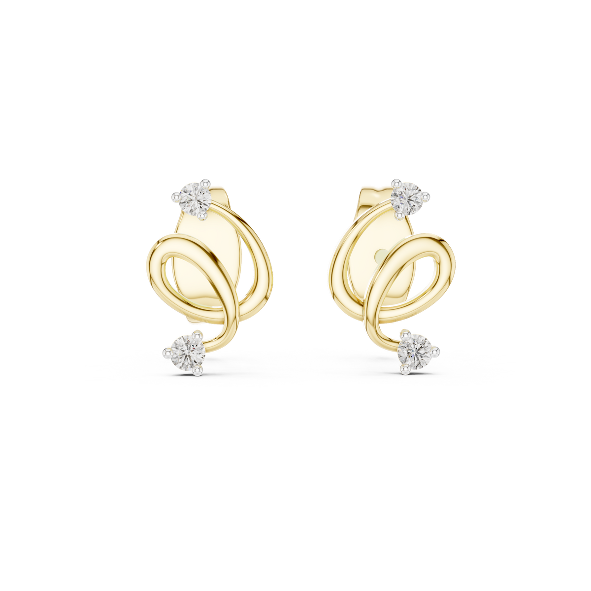 Elegant Interwoven Ribbon Diamond Studs