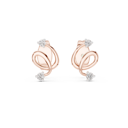 Elegant Interwoven Ribbon Diamond Studs