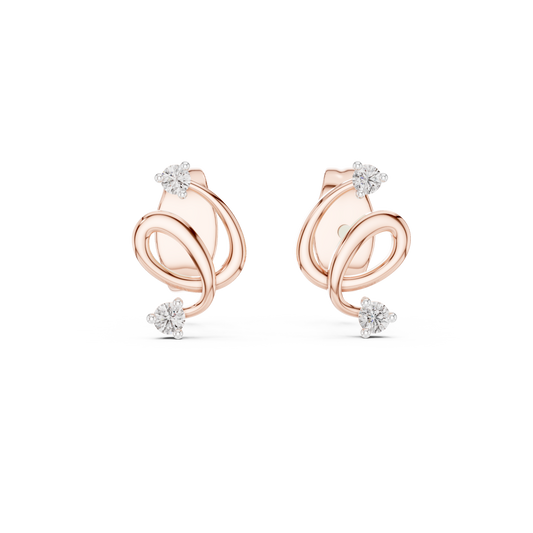 Elegant Interwoven Ribbon Diamond Studs