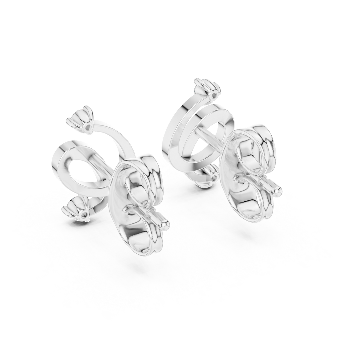Elegant Interwoven Ribbon Diamond Studs