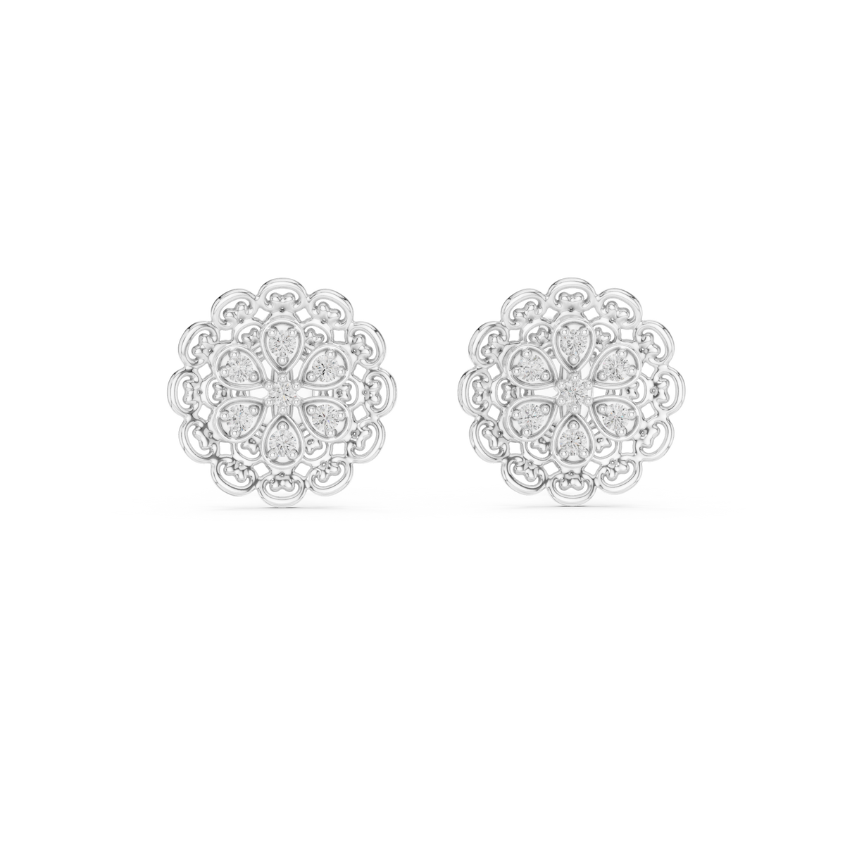 Regal Six Petal Filigree Studs
