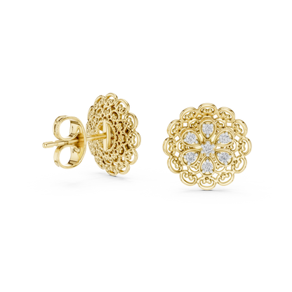 Regal Six Petal Filigree Studs