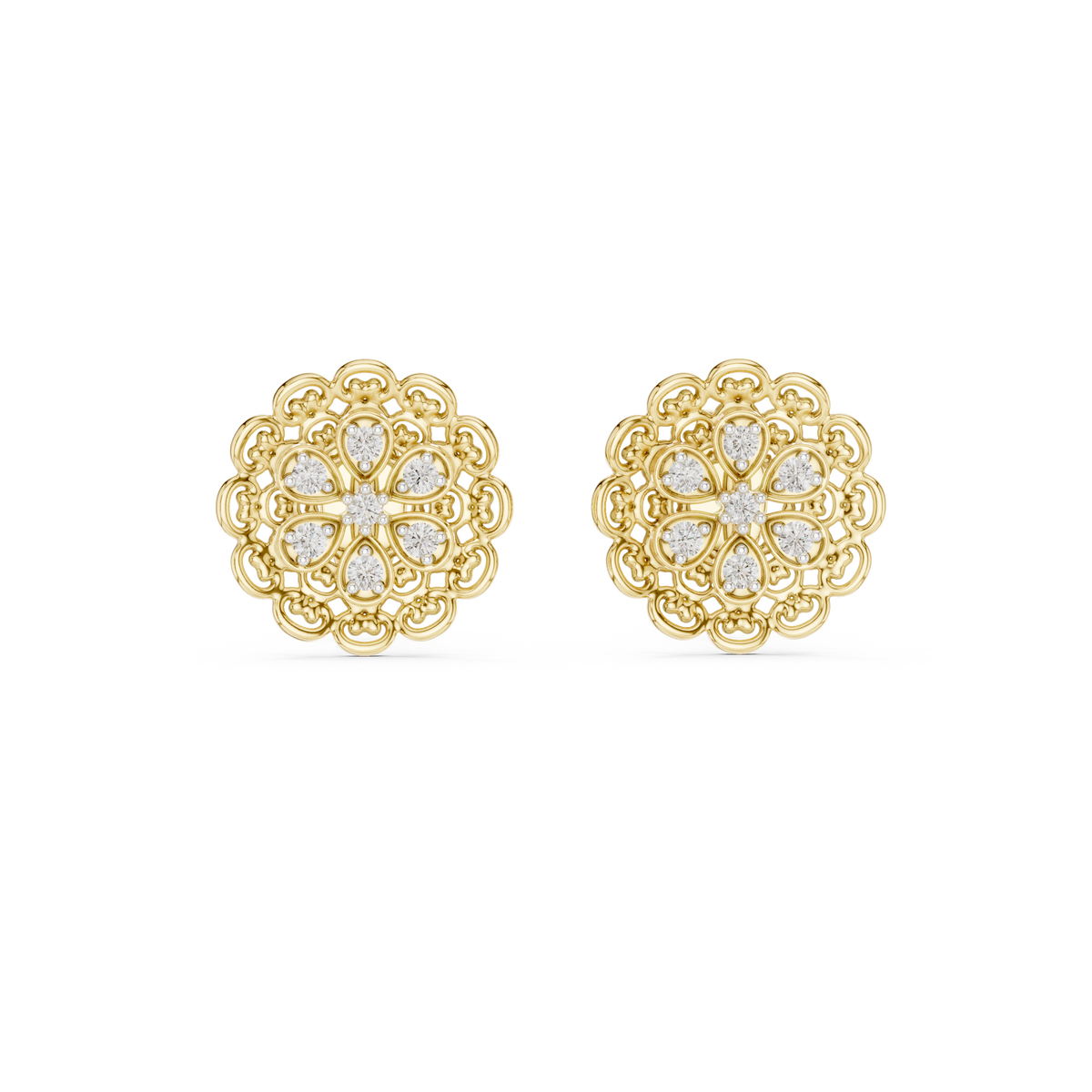 Regal Six Petal Filigree Studs