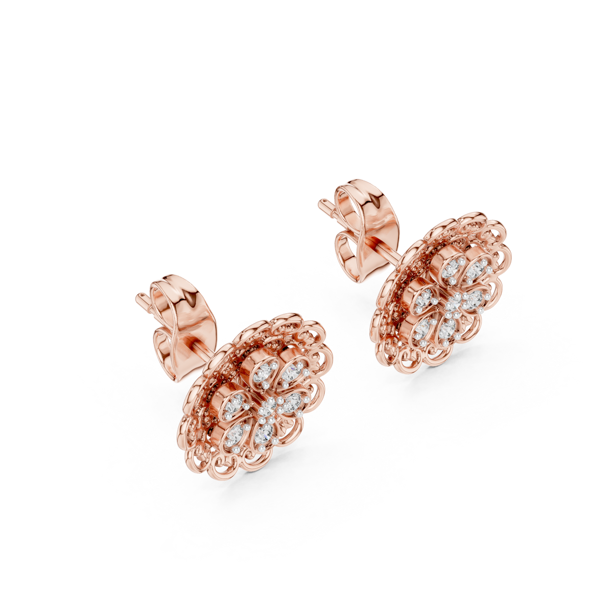 Regal Six Petal Filigree Studs
