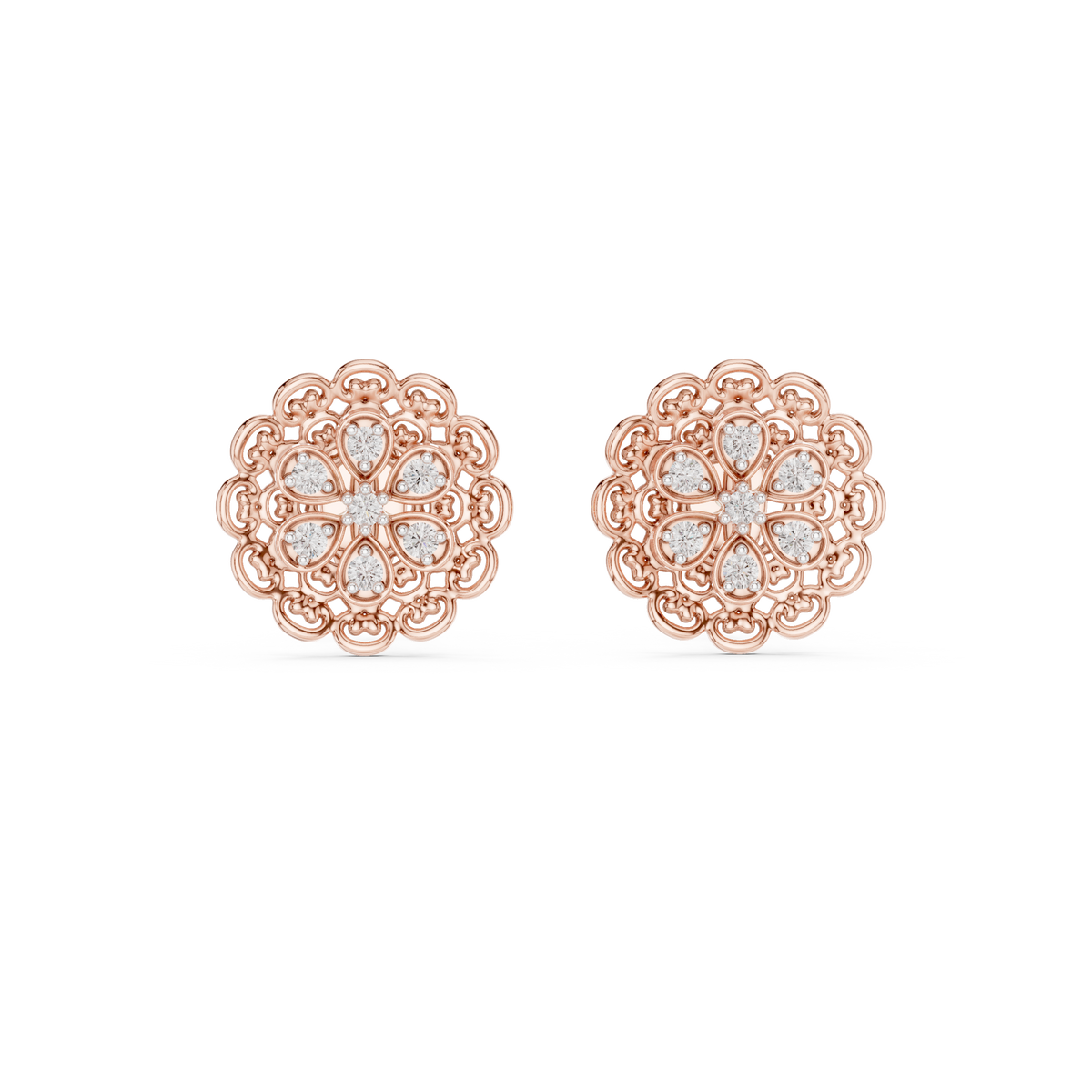 Regal Six Petal Filigree Studs