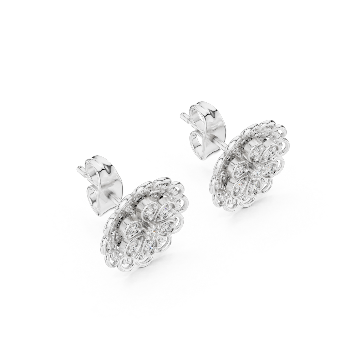 Regal Six Petal Filigree Studs