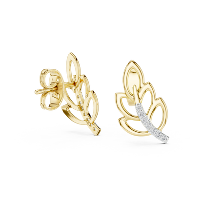 Elegant Cascading Leaf Pavé Studs