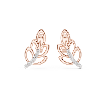 Elegant Cascading Leaf Pavé Studs