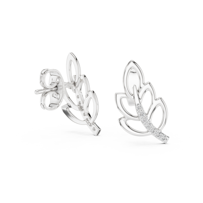Elegant Cascading Leaf Pavé Studs