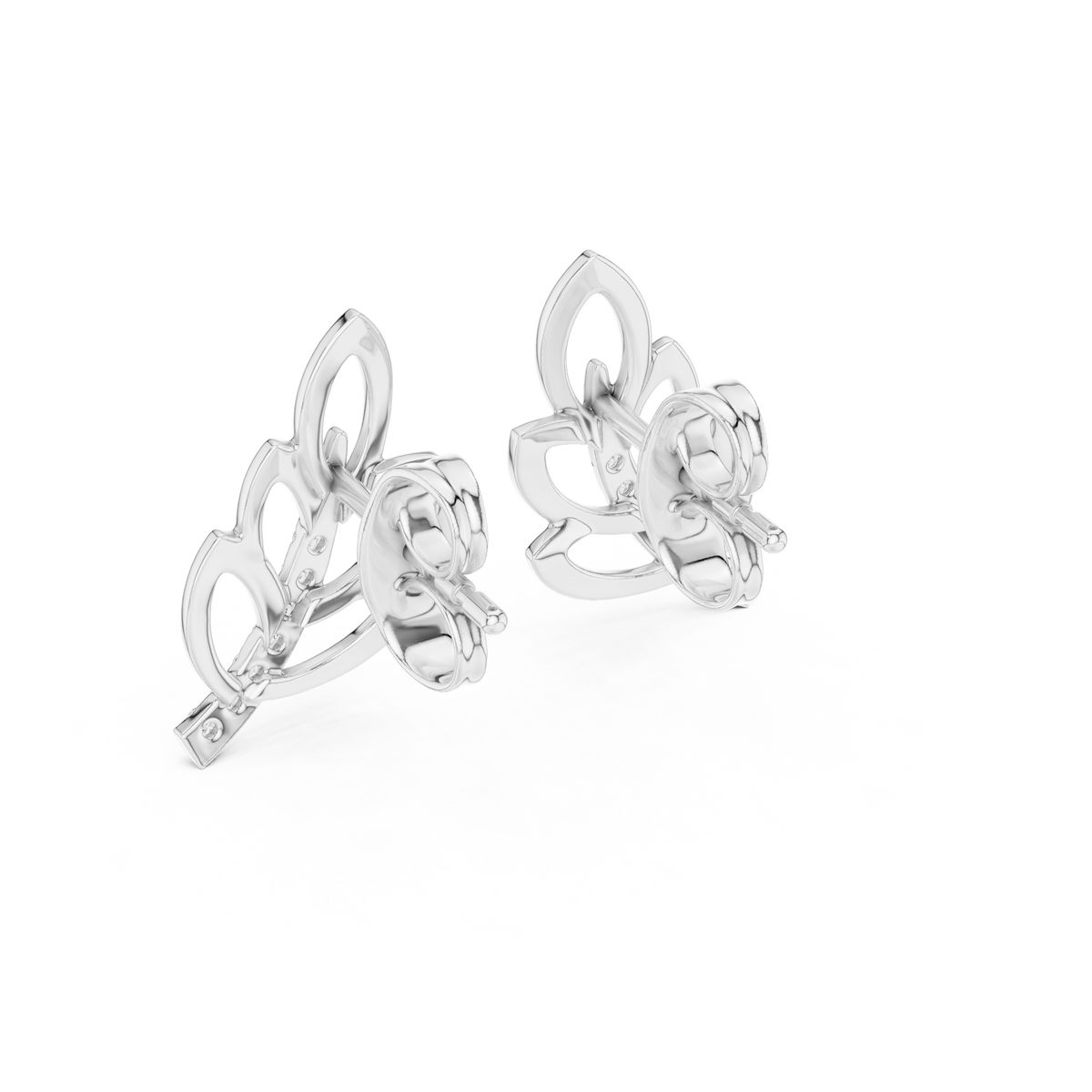 Elegant Cascading Leaf Pavé Studs