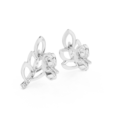 Elegant Cascading Leaf Pavé Studs