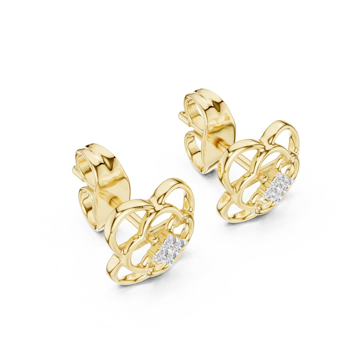 Regal Quatrefoil Bloom Diamond Studs