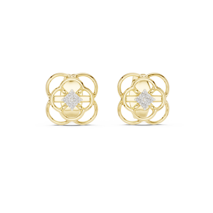 Regal Quatrefoil Bloom Diamond Studs