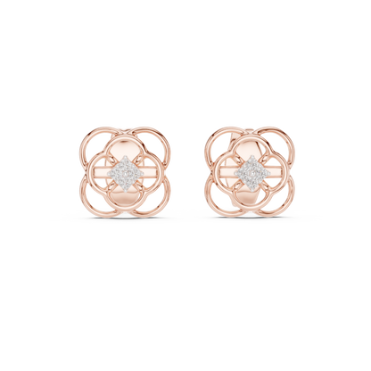 Regal Quatrefoil Bloom Diamond Studs