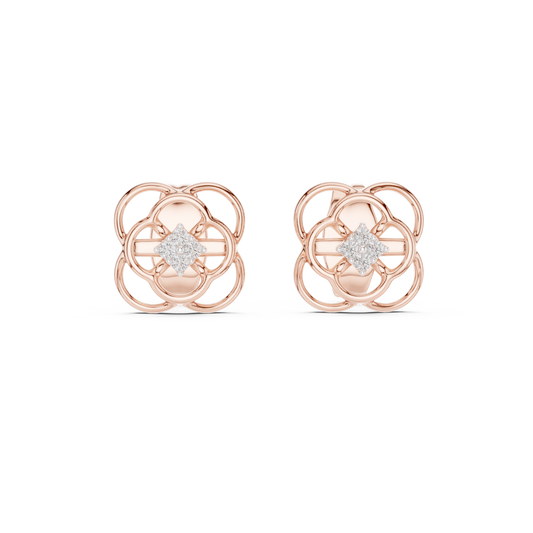 Regal Quatrefoil Bloom Diamond Studs