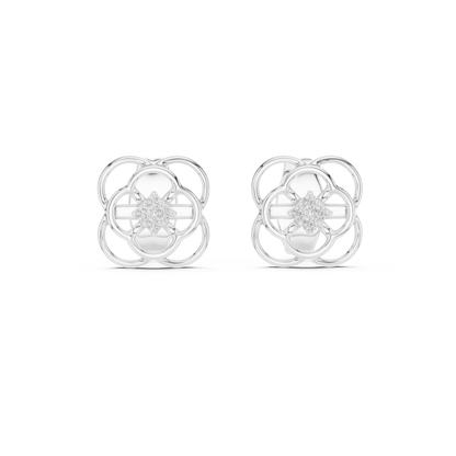 Regal Quatrefoil Bloom Diamond Studs