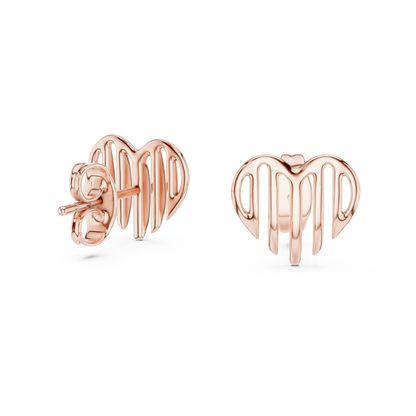 Elegant Cascading Heart Studs