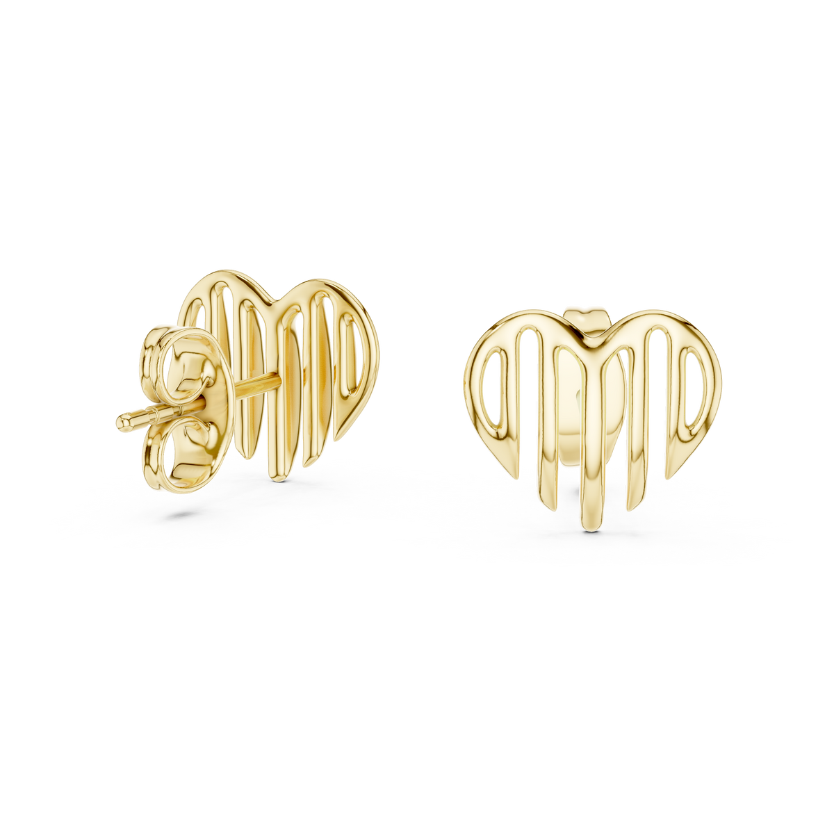 Elegant Cascading Heart Studs