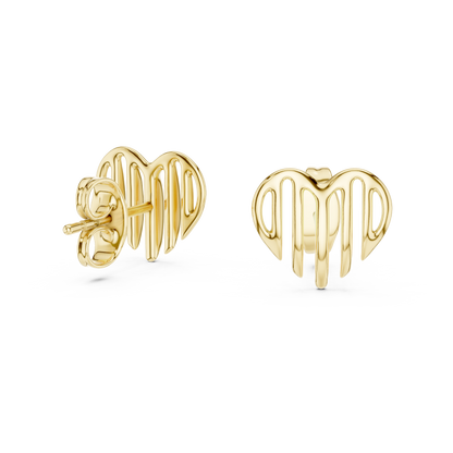 Elegant Cascading Heart Studs