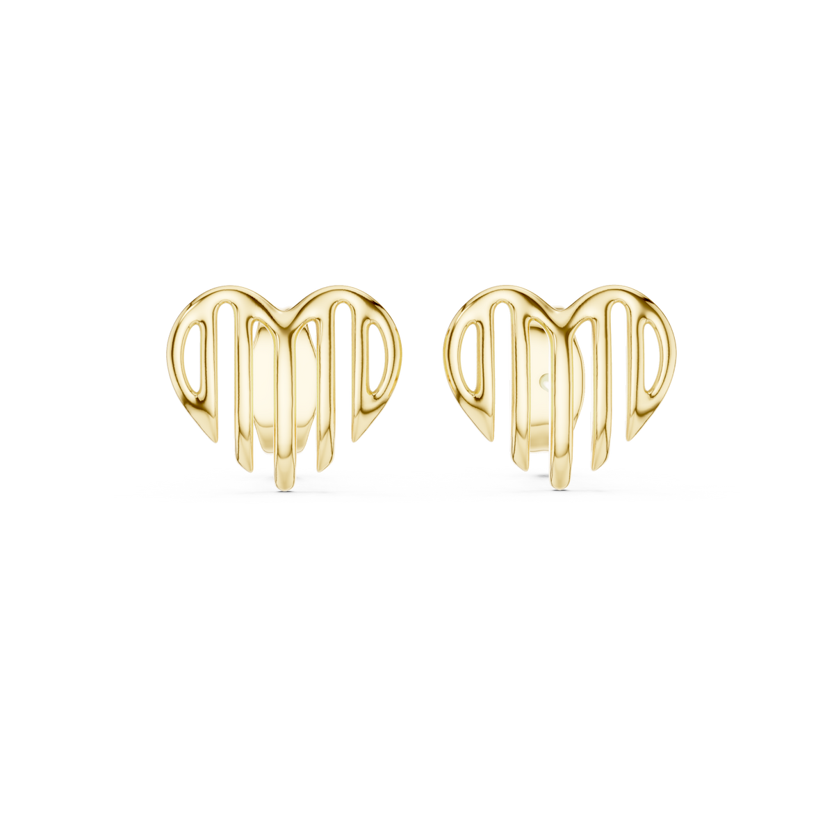 Elegant Cascading Heart Studs
