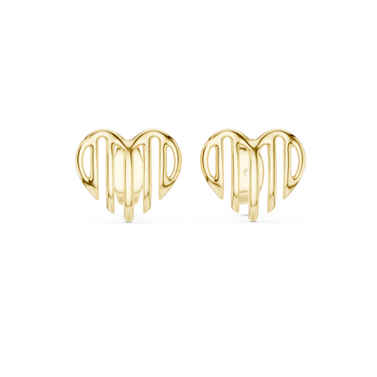 Elegant Cascading Heart Studs