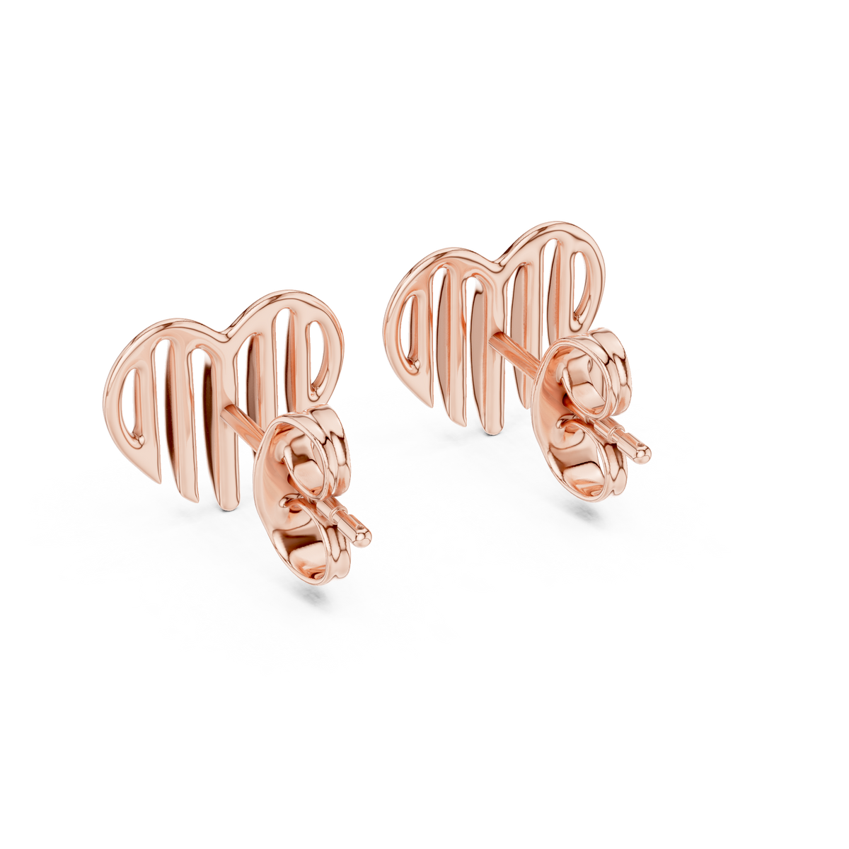 Elegant Cascading Heart Studs