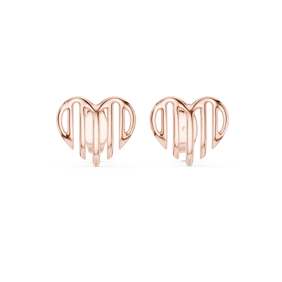 Elegant Cascading Heart Studs