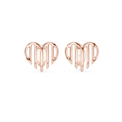 Elegant Cascading Heart Studs