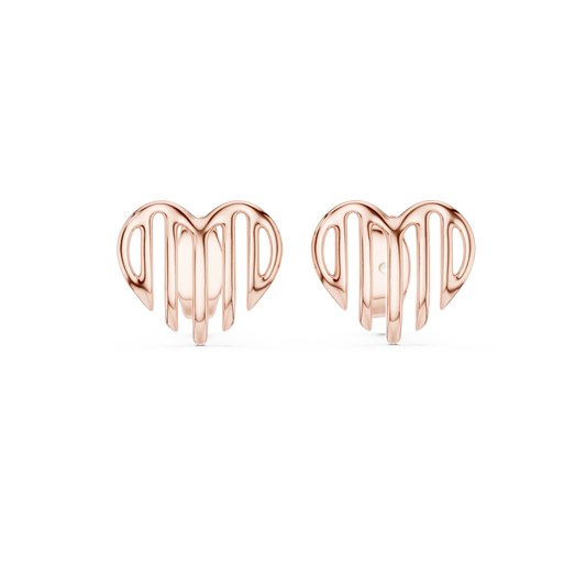 Elegant Cascading Heart Studs