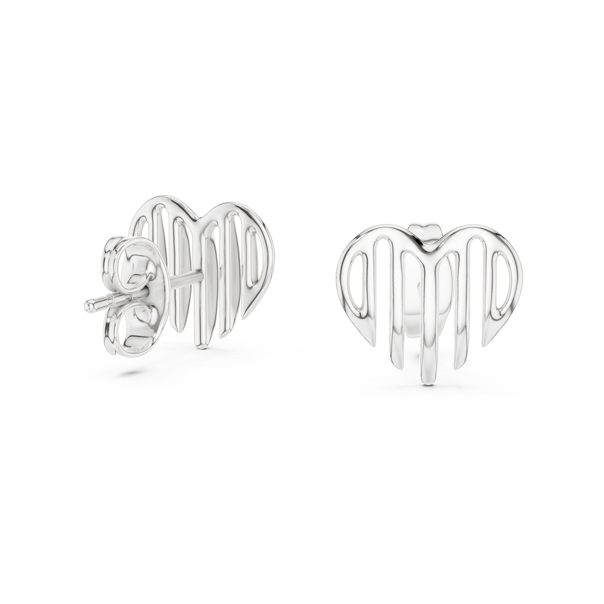 Elegant Cascading Heart Studs
