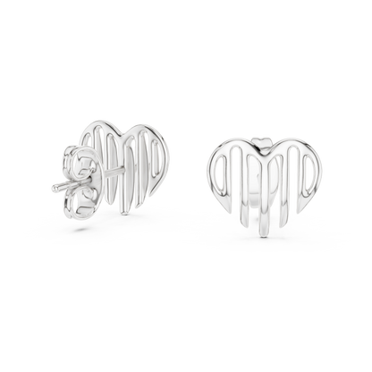 Elegant Cascading Heart Studs