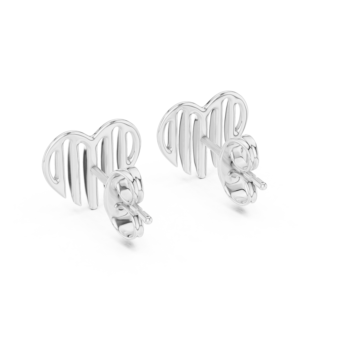Elegant Cascading Heart Studs