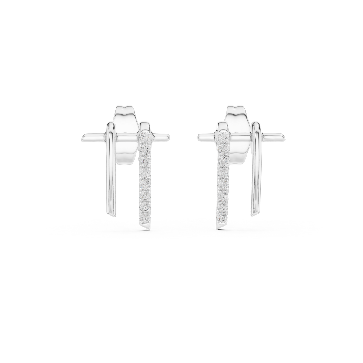 Regal Twin Bar Diamond Studs