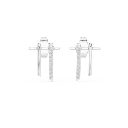 Regal Twin Bar Diamond Studs