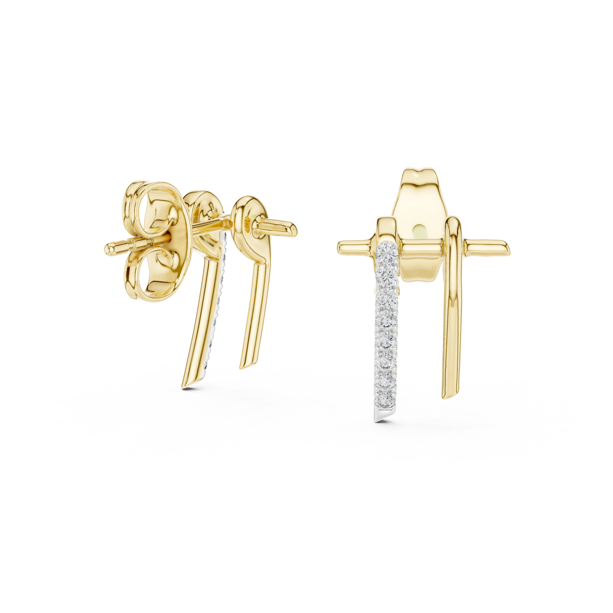 Regal Twin Bar Diamond Studs