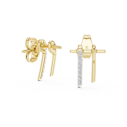 Regal Twin Bar Diamond Studs