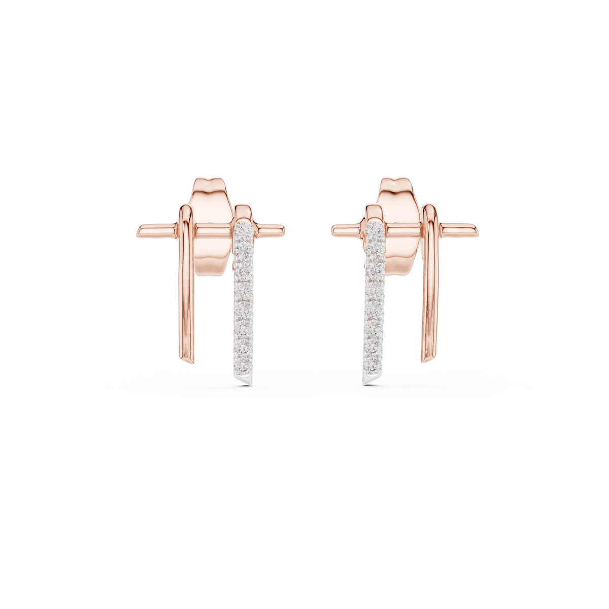 Regal Twin Bar Diamond Studs