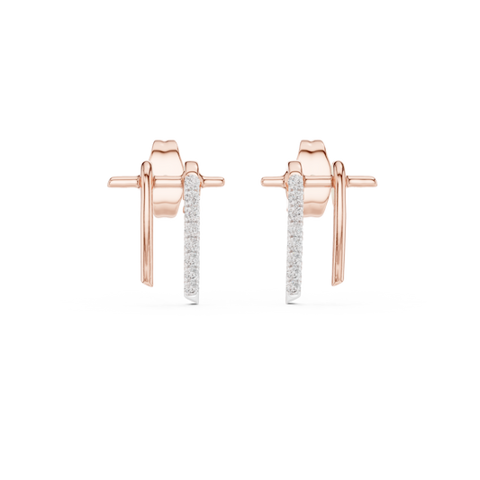 Regal Twin Bar Diamond Studs