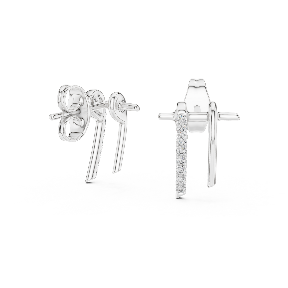 Regal Twin Bar Diamond Studs
