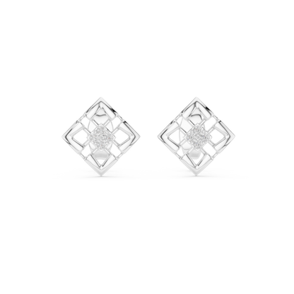 Luminous Lattice Bloom Diamond Studs