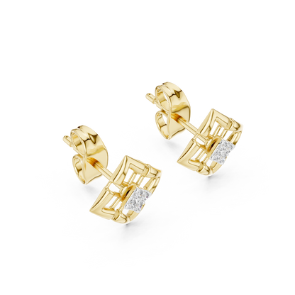 Luminous Lattice Bloom Diamond Studs
