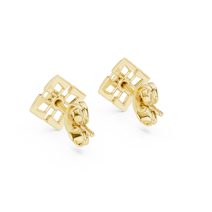 Luminous Lattice Bloom Diamond Studs