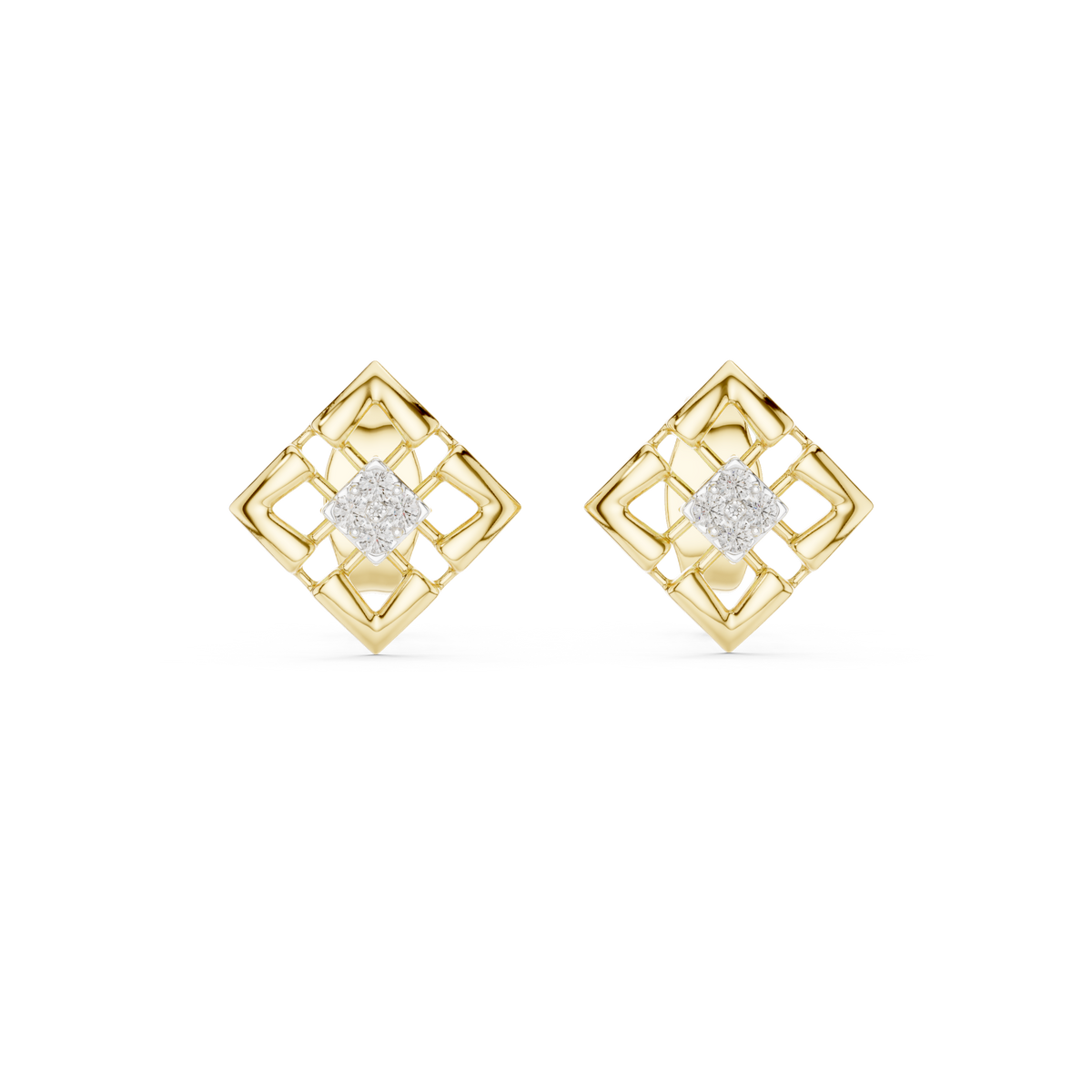 Luminous Lattice Bloom Diamond Studs